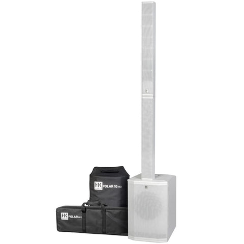 HK Audio Polar 10 MK2 (White) Bluetooth Column PA System + Transport Covers (1000w RMS)