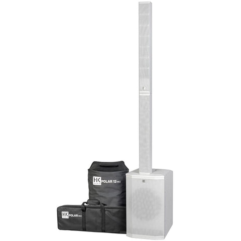 HK Audio Polar 12 MK2 (White) Bluetooth Column PA System + Transport Covers (1000w RMS)