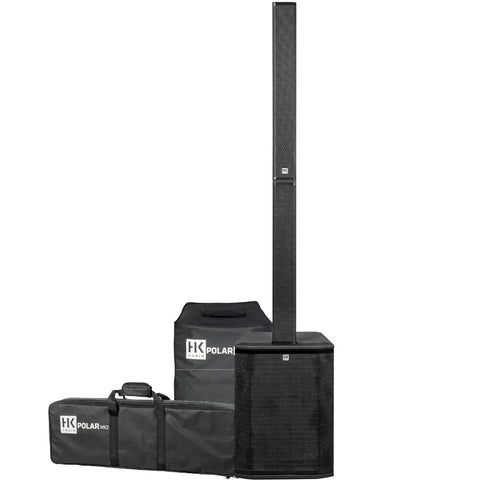 HK Audio Polar 15 MK2 (Black) Bluetooth Column PA System + Transport Covers (500w RMS)