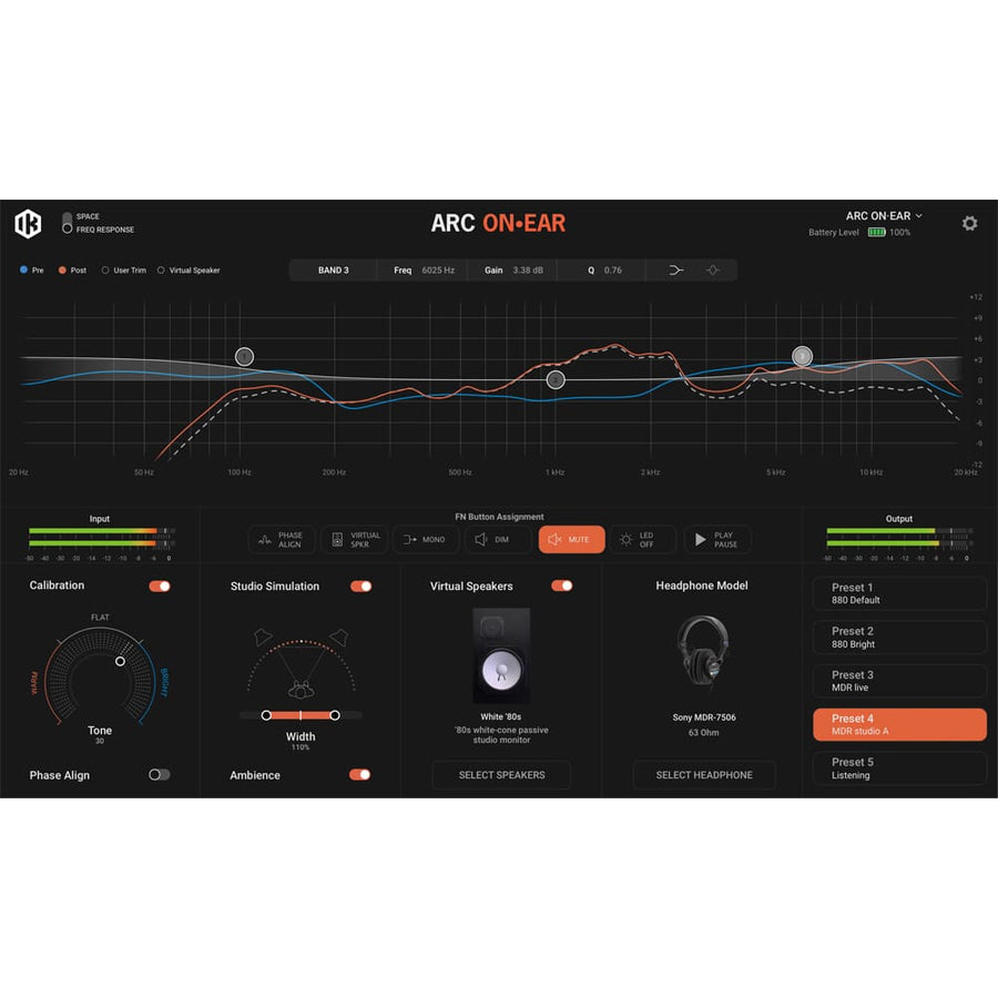 IK Multimedia ARC On-Ear, Headphone Correction / Virtual Monitoring System