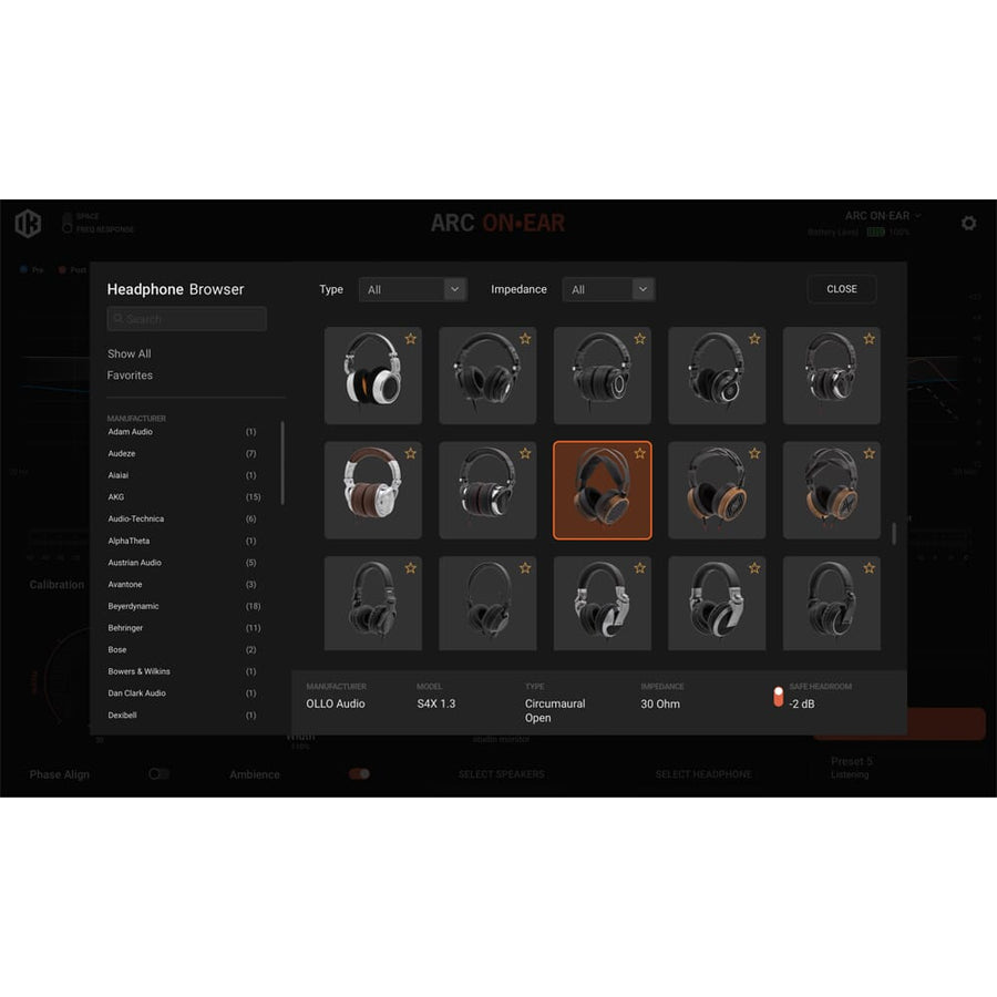 IK Multimedia ARC On-Ear, Headphone Correction / Virtual Monitoring System