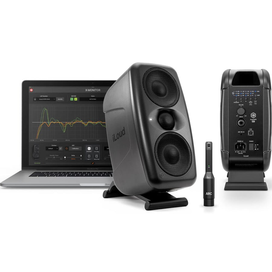 IK Multimedia iLoud MTM MKII Studio Monitors (Pair) + ARC Measurement Microphone