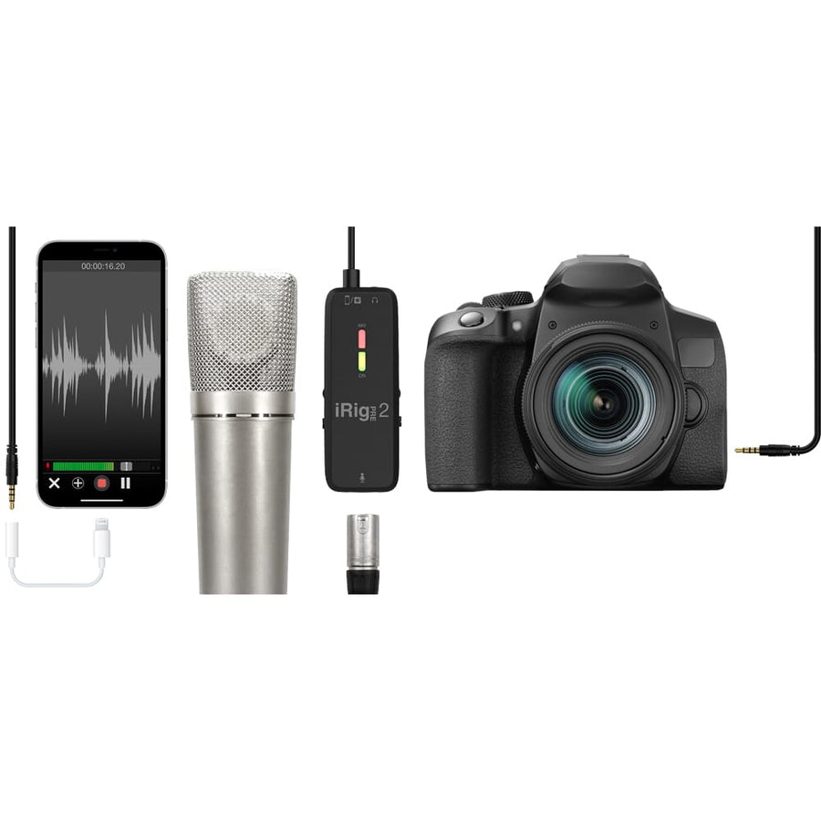 IK Multimedia iRig Pre 2, Mobile Microphone Interface For iOS, Android, Mac & PC