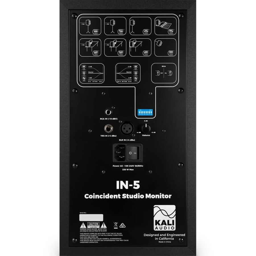 Kali Audio IN-5 Black Active Studio Monitors, Isolation Pads & Leads Bundle