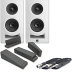 Kali Audio IN-5 White Active Studio Monitors, Isolation Pads & Leads Bundle