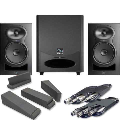 Kali Audio LP-6 V2 Studio Monitors, WS-6.2 Subwoofer, Isolation Pads & Leads Bundle