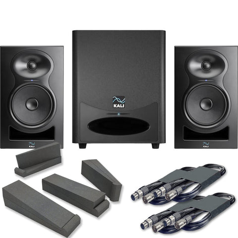 Kali Audio LP-6 V2 Studio Monitors, WS-6.2 Subwoofer, Isolation Pads & Leads Bundle