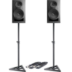 Kali Audio IN-8 Black (Pair) + Monitor Stands + Leads Bundle