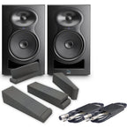 Kali Audio LP6 V2 Black (Pair) + Isolation Pads & Leads Bundle