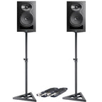 Kali Audio LP6 V2 Black (Pair) + Monitor Stands + Leads Bundle