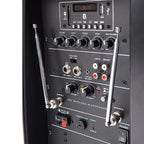 Kam RZ12AP, Portable PA with Media Player, USB & SD Card Input + VHF Dual Microphones & Bluetooth (Single)