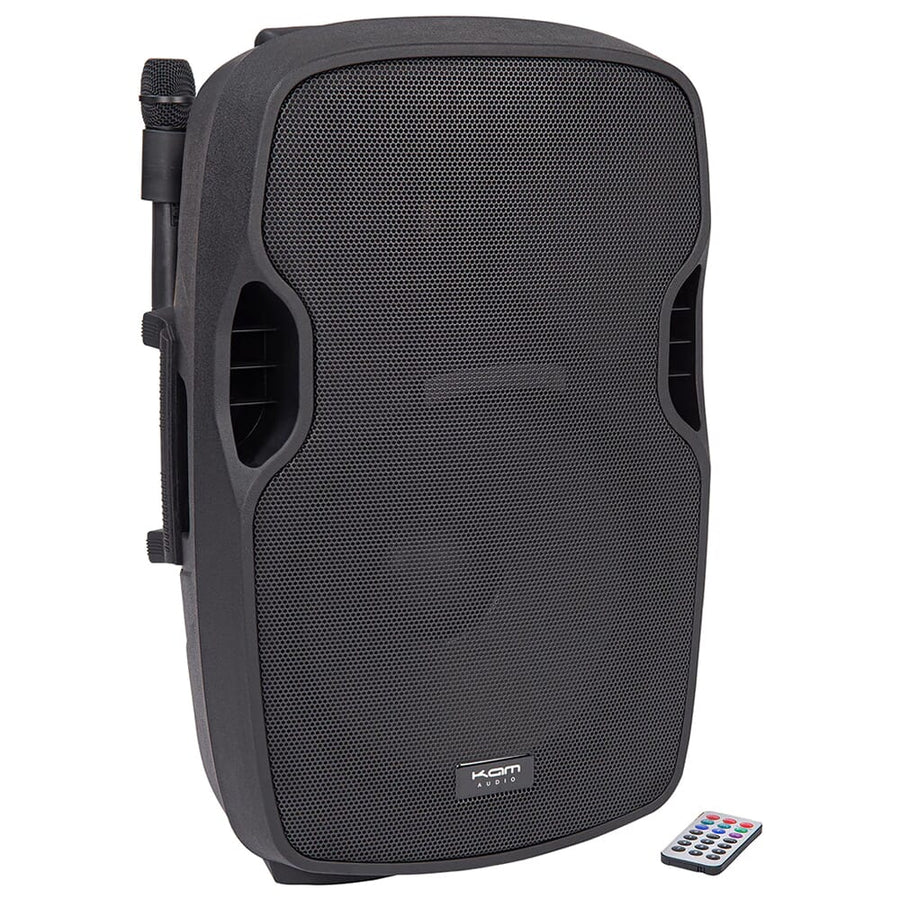 Kam RZ12AP, Portable PA with Media Player, USB & SD Card Input + VHF Dual Microphones & Bluetooth (Single)