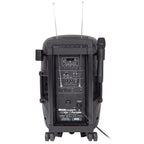 Kam RZ12AP, Portable PA with Media Player, USB & SD Card Input + VHF Dual Microphones & Bluetooth (Single)