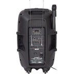 Kam RZ15AP, Portable PA with Media Player, USB & SD Card Input + VHF Dual Microphones & Bluetooth (Single - 300W RMS)