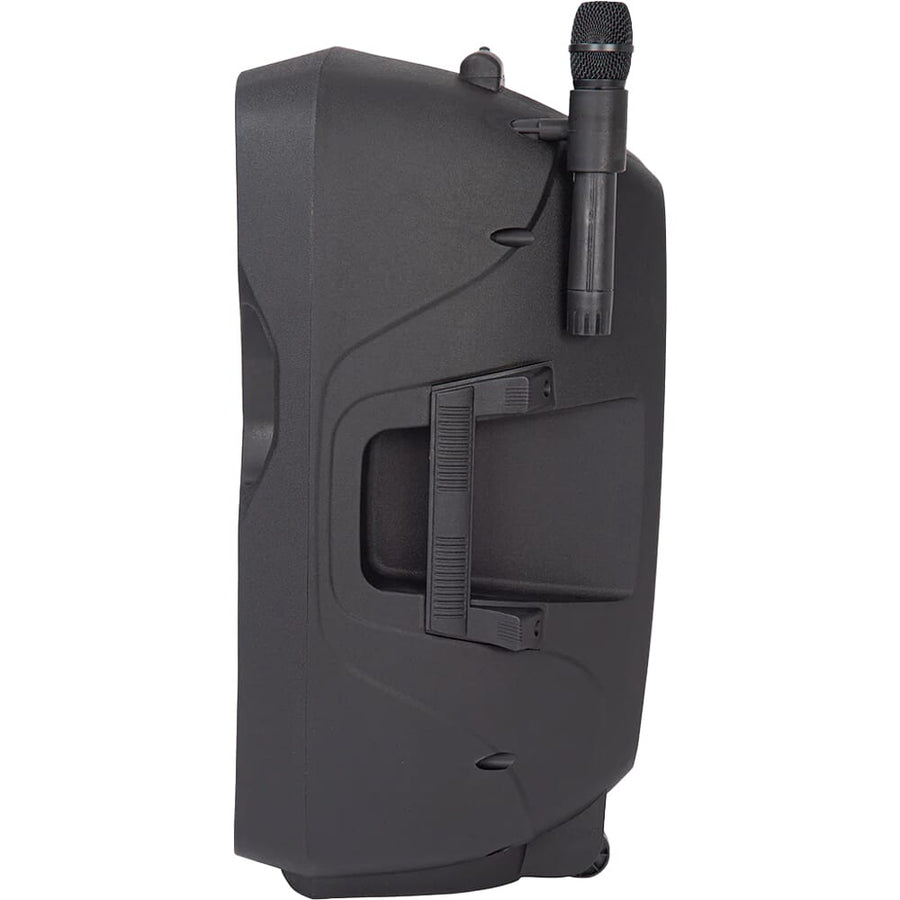 Kam RZ15AP, Portable PA with Media Player, USB & SD Card Input + VHF Dual Microphones & Bluetooth (Single - 300W RMS)