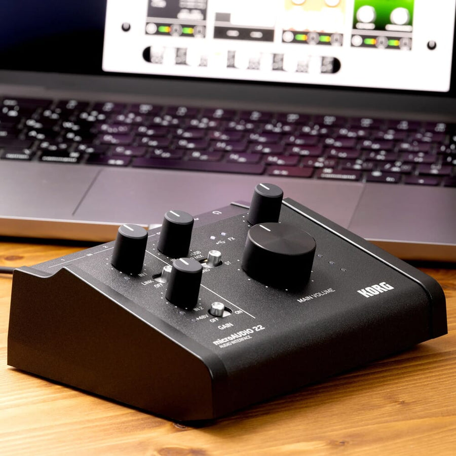 Korg microAUDIO 22, 24-bit, USB-C, 2-In/2-Out Audio Interface with Ableton Live Lite & Komplete Select