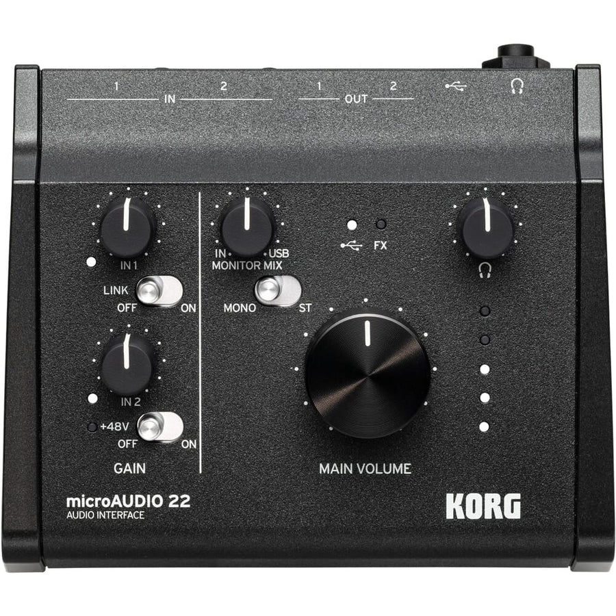 Korg microAUDIO 22, 24-bit, USB-C, 2-In/2-Out Audio Interface with Ableton Live Lite & Komplete Select