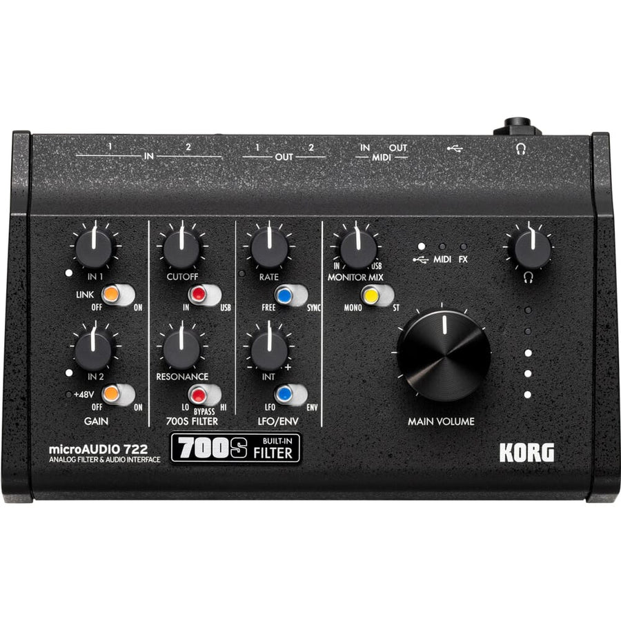Korg microAUDIO 722, 24-bit, USB-C, 2-In/2-Out Audio Interface with MIDI & Analog Filter + Ableton Live Lite & Komplete Select