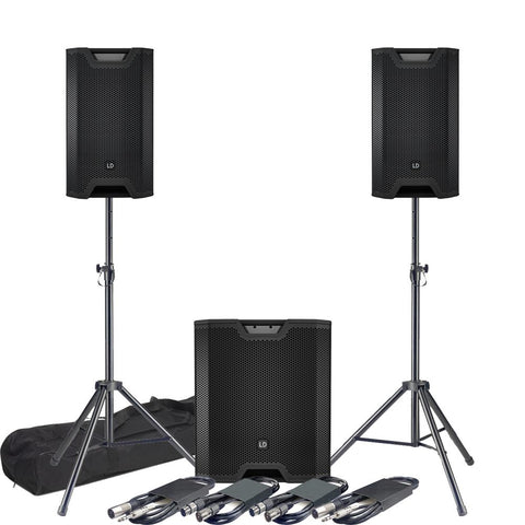 LD Systems ICOA 12A + ICOA Sub 15A + Tripod Stands & Leads Bundle Deal