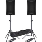 LD Systems ICOA 15A BT, Bluetooth Speakers (Pair) + Stands & Leads