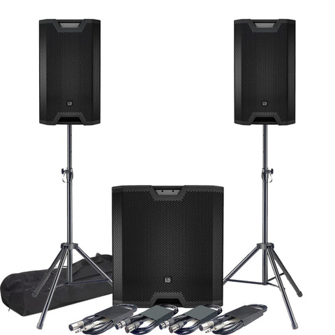LD Systems ICOA 15A + ICOA Sub 18A + Tripod Stands & Leads Bundle Deal