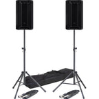 LD Systems ICOA PRO 12A, Active Bluetooth PA Speakers + Tripod Stands & Leads Bundle