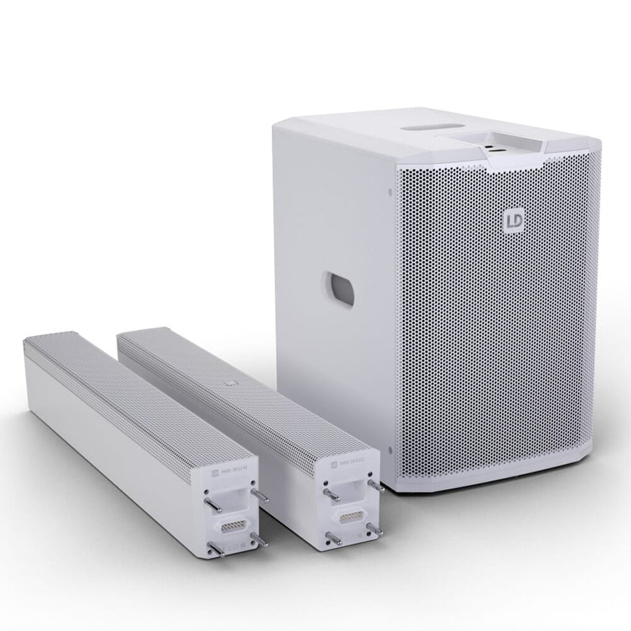 LD Systems MAUI 28 G3 MIX W (White) Column PA System + Carry Bag & Sub Cover (1030w RMS)