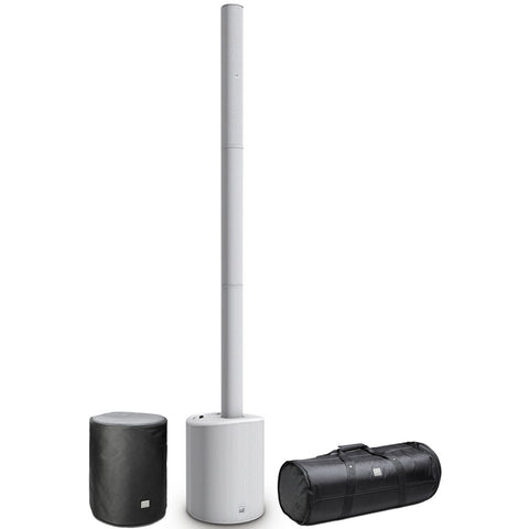 LD Systems MAUI 5 GO-White, Battery Powered PA System + Carry Bag & Sub Cover (200w RMS)