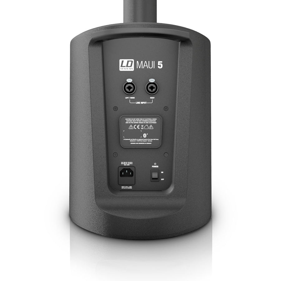 LD Systems MAUI 5 Column PA System with Mixer, Bluetooth + Carry Bag & Sub Cover (200w RMS)