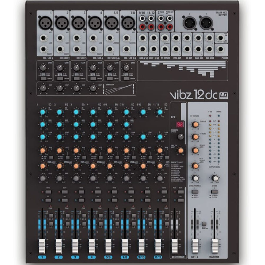 LD Systems VIBZ 12 DC, 12 Channel Mixing Console with DFX and Compressor
