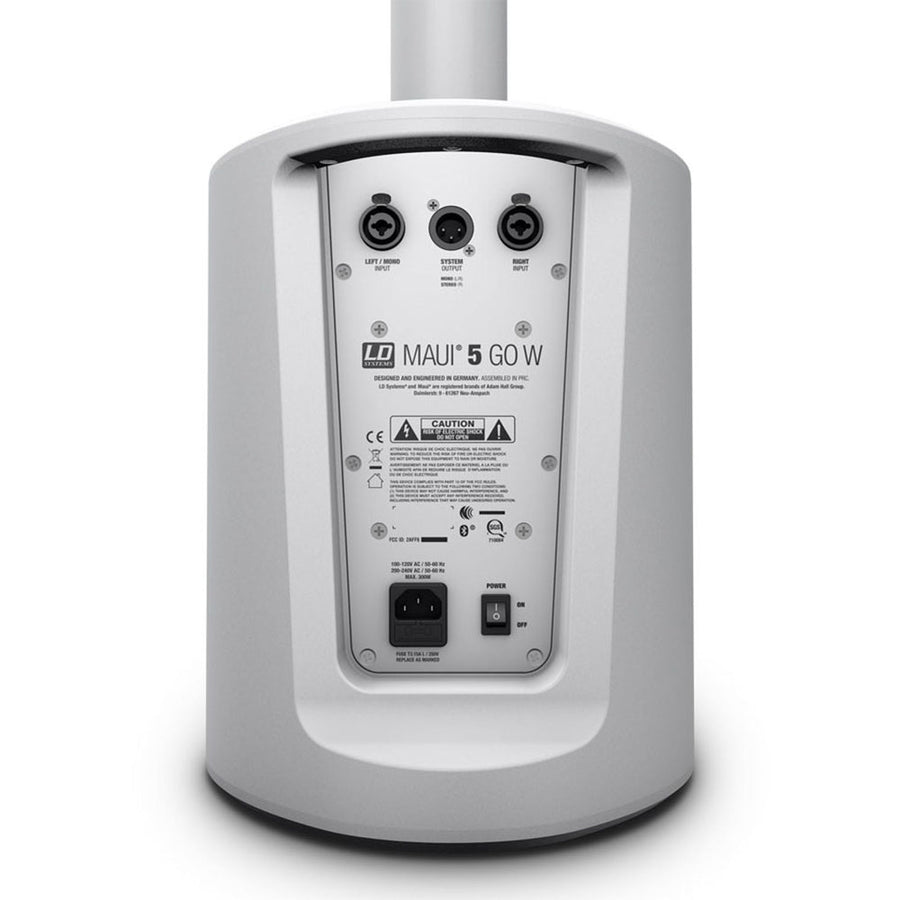 LD Systems MAUI 5 GO-White, Battery Powered PA System + Carry Bag & Sub Cover (200w RMS)