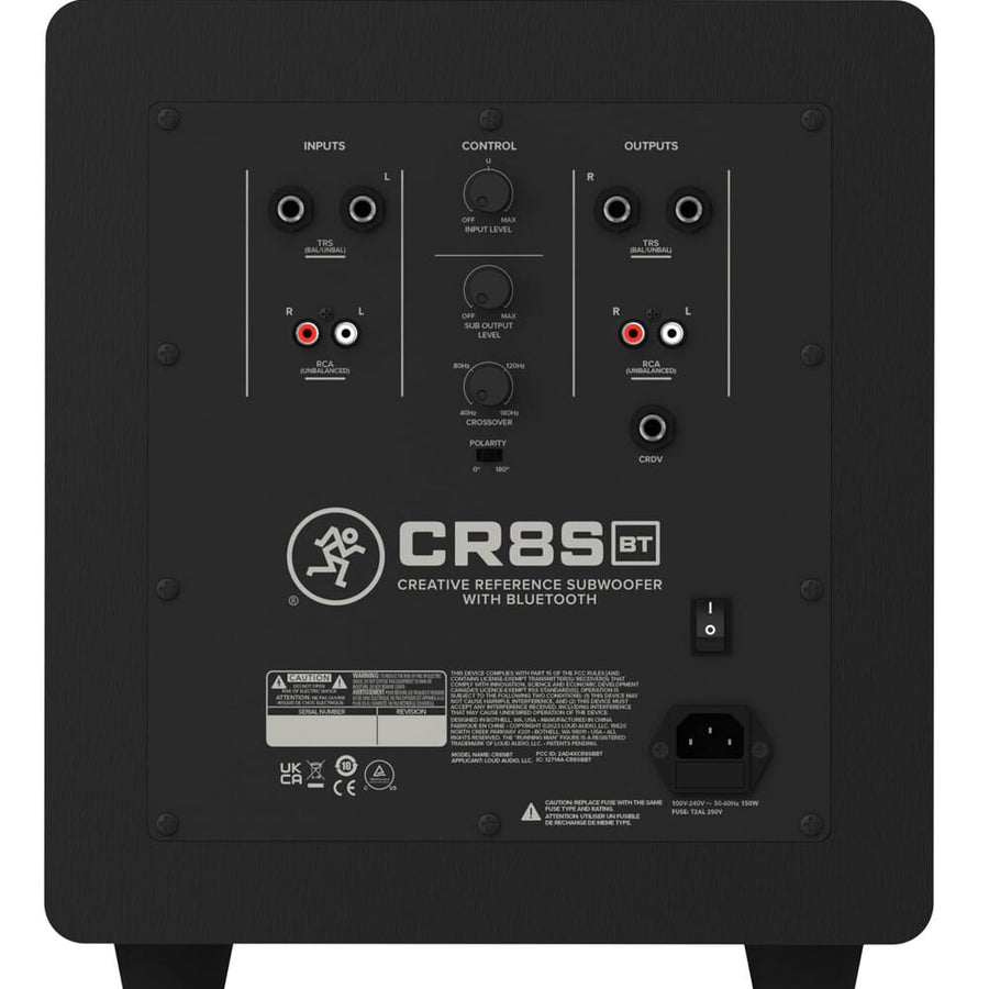 Mackie CR8SBT (V3) Active Studio Subwoofer with Bluetooth & Remote (100w RMS)