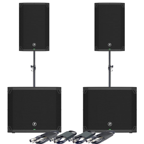 Mackie Thump 15 V4 Speakers and 2x 18S Subwoofers, Active PA Bundle Deal