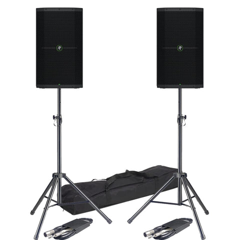 Mackie Thump 212 PA Speakers + Stands & Leads Bundle Deal