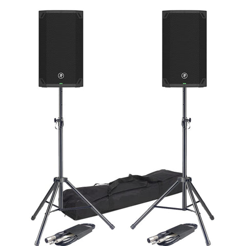 Mackie Thump 12 V4, Active PA Speakers with Bluetooth + Stands & Leads Bundle Deal