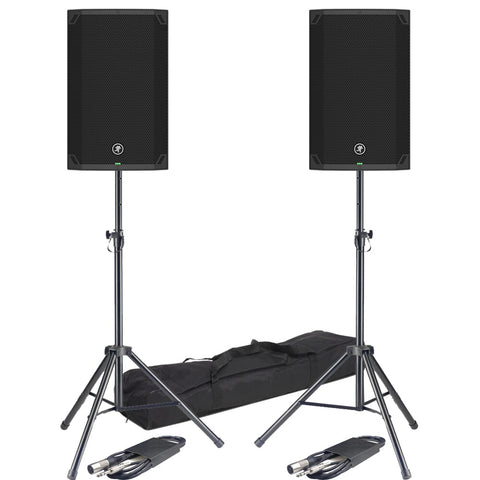 Mackie Thump 15 V4, Active PA Speakers with Bluetooth + Stands & Leads Bundle Deal