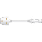 Mercury 10A UK Plug IEC C13 White Mains Power Kettle Lead 2 Metre (114.017UK)