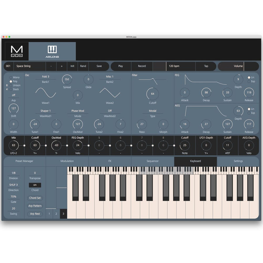 Modal Electronics Argon 8, 8 Voice Polyphonic Wavetable Keyboard Synthesizer