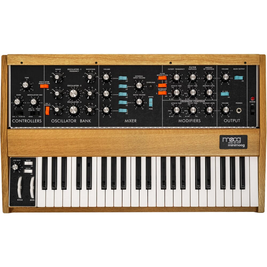 Moog Minimoog Model D Tribute Edition, Legendary Analogue Synthesizer (White Oak)