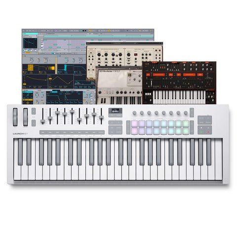 Novation Launchkey 49 MK4 Limited Edition White, MIDI Keyboard Controller & Software Bundle Inc. Komplete Select