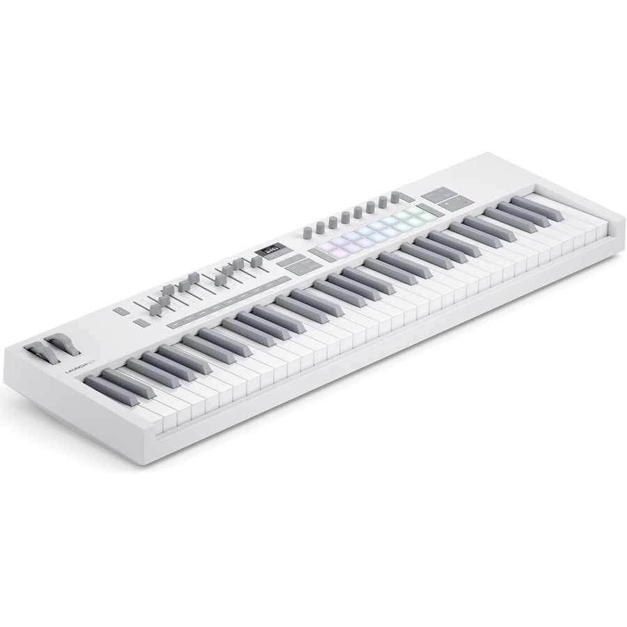 Novation Launchkey 61 MK4 Limited Edition White, MIDI Keyboard Controller & Software Bundle Inc. Komplete Select