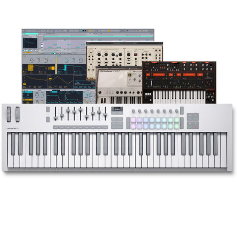 Novation Launchkey 61 MK4 Limited Edition White, MIDI Keyboard Controller & Software Bundle Inc. Komplete Select