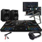 Pioneer DJ DDJ-FLX10 DJ Controller, DM-40D Speakers, Laptop Stand & HDJ-CUE1 Headphones Bundle