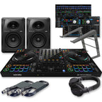 Pioneer DJ DDJ-FLX10 DJ Controller, VM-70 Speakers, Laptop Stand & HDJ-CUE1 Headphones Bundle