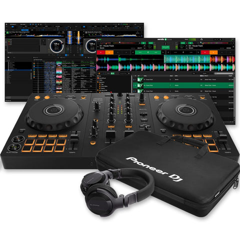 Pioneer DJ DDJ-FLX4 DJ Controller, Official Carry Bag & HDJ-CUE1 Headphones
