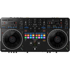 Pioneer DJ DDJ-REV5 Serato DJ Controller, DM-40D White Speakers, Laptop Stand & HDJ-CUE1 Headphones Bundle