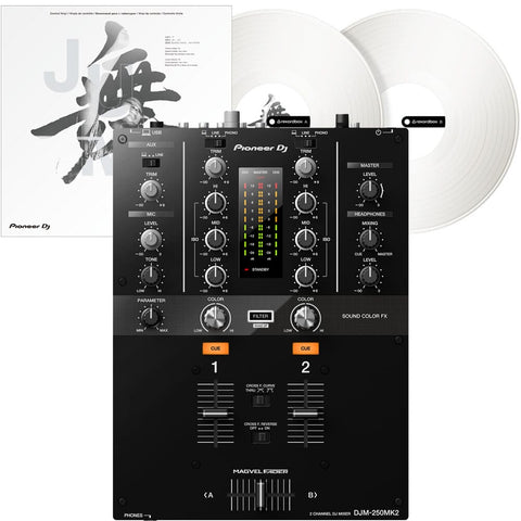 Pioneer DJ DJM-250 MK2, 2 Channel DJ Mixer + Rekordbox DVS Control Vinyl
