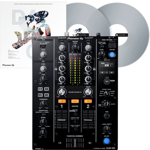 Pioneer DJ DJM-450, 2 Channel DJ Mixer + Rekordbox DVS Control Vinyl