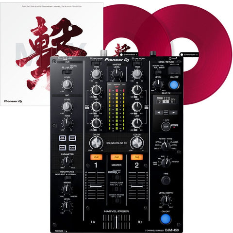 Pioneer DJ DJM-450, 2 Channel DJ Mixer + Rekordbox DVS Control Vinyl