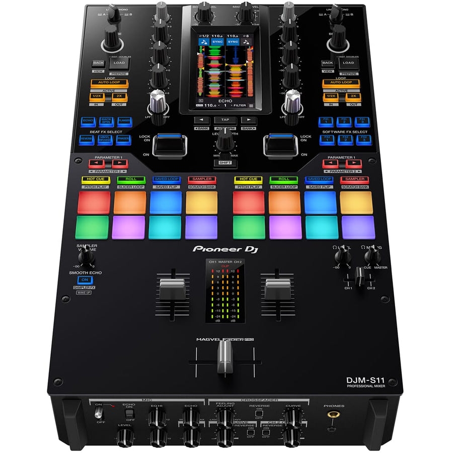 Pioneer DJ 2x PLX-CRSS12 Turntables & DJM-S11 Mixer Bundle